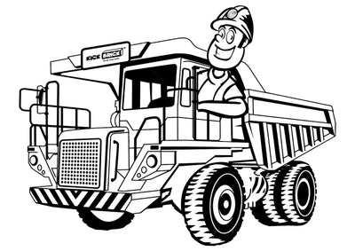 Dump Truck Colouring In