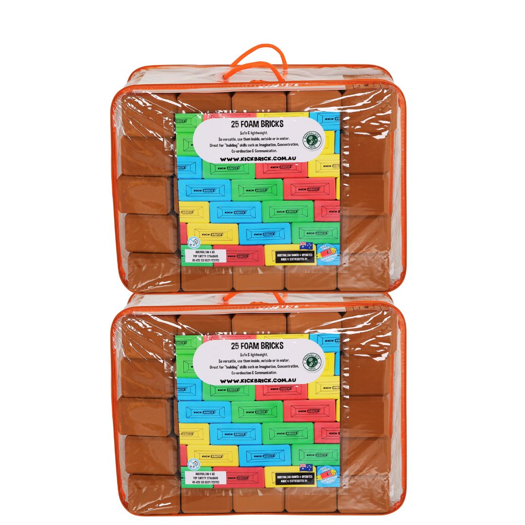 Brown Double Pack - 50 Bricks – KICKBrick